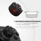 PlayVital Raindrop Texture Thumb Grips for Steam Deck LCD & OLED (4-Pack), Thumb Cushion Caps with Anti-Slip Texture, Height-Boost Joystick Cover for Steam Deck Accessories, for PS Portal Remote Player -  Black - YFSDM056