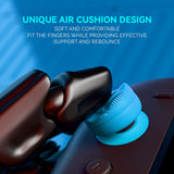 PlayVital for Switch 2 Thumbs Cushion Caps Thumb Grips (4-Pack), Silicone Joystick Grip Cover for Nintendo Switch 2 Joycon, Anti-Slip Raindrop Texture Design - Blue & Orange - WWYNTM055