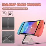 PlayVital Ranger Dockable Silicone Grip Case with Hard Shell Cover for Nintendo Switch 2 - Protective Full-Body Cover with Extra Adjustable Stand & Thumb Grips  - Clear White - YZCNTM003