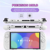 PlayVital Ranger Dockable Silicone Grip Case with Hard Shell Cover for Nintendo Switch 2 - Protective Full-Body Cover with Extra Adjustable Stand & Thumb Grips  - White - YZCNTM002