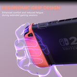PlayVital Ranger Dockable Silicone Grip Case with Hard Shell Cover for Nintendo Switch 2 - Protective Full-Body Cover with Extra Adjustable Stand & Thumb Grips  - Clear White - YZCNTM003
