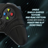 PlayVital Silicone Controller Cover for Xbox Series X/S with Thumbstick Cap & Sticker- Runes Edition Anti-Slip Grip Skin, Shockproof Protector for Xbox Core Wireless Controller - Black - HUAX3P001