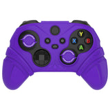 PlayVital Silicone Controller Cover for Xbox Series X/S with Thumbstick Cap & Sticker- Runes Edition Anti-Slip Grip Skin, Shockproof Protector for Xbox Core Wireless Controller - Purple - HUAX3P003