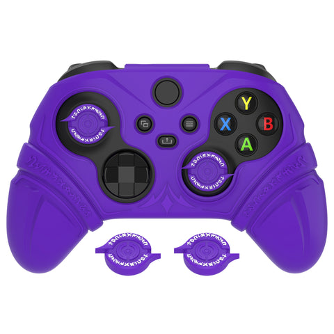 PlayVital Silicone Controller Cover for Xbox Series X/S with Thumbstick Cap & Sticker- Runes Edition Anti-Slip Grip Skin, Shockproof Protector for Xbox Core Wireless Controller - Purple - HUAX3P003