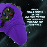 PlayVital Silicone Controller Cover for Xbox Series X/S with Thumbstick Cap & Sticker- Runes Edition Anti-Slip Grip Skin, Shockproof Protector for Xbox Core Wireless Controller - Purple - HUAX3P003