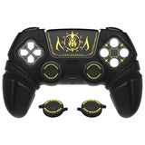 PlayVital Runes Edition Silicone Cover Skin for PS5 Controller with Thumb Grips & Touchpad Skin & D-pad Area Sticker, Compatible with PS5 Charging Dock - Black - FVEPFP001