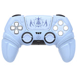 PlayVital Runes Edition Silicone Cover Skin for PS5 Controller with Thumb Grips & Touchpad Skin & D-pad Area Sticker, Compatible with PS5 Charging Dock - Blue - FVEPFP004