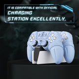 PlayVital Runes Edition Silicone Cover Skin for PS5 Controller with Thumb Grips & Touchpad Skin & D-pad Area Sticker, Compatible with PS5 Charging Dock - Blue - FVEPFP004