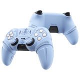 PlayVital Runes Edition Silicone Cover Skin for PS5 Controller with Thumb Grips & Touchpad Skin & D-pad Area Sticker, Compatible with PS5 Charging Dock - Blue - FVEPFP004