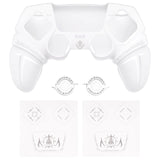 PlayVital Runes Edition Silicone Cover Skin for PS5 Controller with Thumb Grips & Touchpad Skin & D-pad Area Sticker, Compatible with PS5 Charging Dock - White - FVEPFP002