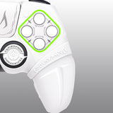 PlayVital Runes Edition Silicone Cover Skin for PS5 Controller with Thumb Grips & Touchpad Skin & D-pad Area Sticker, Compatible with PS5 Charging Dock - White - FVEPFP002