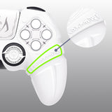 PlayVital Runes Edition Silicone Cover Skin for PS5 Controller with Thumb Grips & Touchpad Skin & D-pad Area Sticker, Compatible with PS5 Charging Dock - White - FVEPFP002