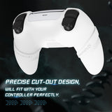 PlayVital Runes Edition Silicone Cover Skin for PS5 Controller with Thumb Grips & Touchpad Skin & D-pad Area Sticker, Compatible with PS5 Charging Dock - White - FVEPFP002