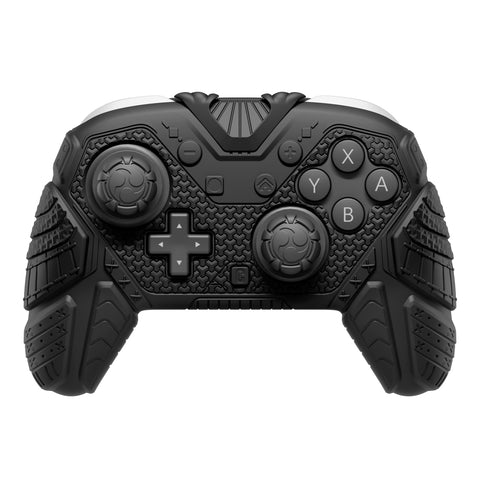 PlayVital for Nintendo Switch 2 Pro Controller Skin Cover – Samurai Armor Edition Silicone Case for Switch 2 Pro Controller with Back Button Caps & Thumb Grip & Sticker, Shockproof  - Black - JHSPTP001