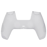 PlayVital Samurai Edition Clear White Anti-Slip Controller Silicone Skin for PS5 Controller, Ergonomic Soft Rubber Protective Case for PS 5 Controller with Clear White Thumb Stick Caps - BWPF013