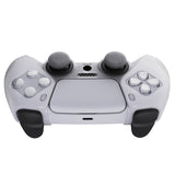 PlayVital Samurai Edition Clear White Anti-Slip Controller Silicone Skin for PS5 Controller, Ergonomic Soft Rubber Protective Case for PS 5 Controller with Clear White Thumb Stick Caps - BWPF013