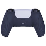 PlayVital Samurai Edition Midnight Blue Anti-slip Controller Grip Silicone Skin, Ergonomic Soft Rubber Protective Case Cover for PlayStation 5 PS5 Controller with Black Thumb Stick Caps - BWPF003