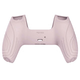 PlayVital Samurai Edition Pink Anti-slip Controller Grip Silicone Skin, Ergonomic Soft Rubber Protective Case Cover for PlayStation 5 PS5 Controller with White Thumb Stick Caps - BWPF005