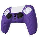 PlayVital Samurai Edition Purple Anti-slip Controller Grip Silicone Skin, Ergonomic Soft Rubber Protective Case Cover for PlayStation 5 PS5 Controller with Black Thumb Stick Caps - BWPF007