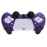 PlayVital Samurai Edition Purple Anti-slip Controller Grip Silicone Skin, Ergonomic Soft Rubber Protective Case Cover for PlayStation 5 PS5 Controller with Black Thumb Stick Caps - BWPF007