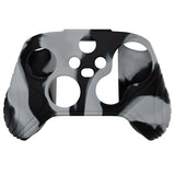 PlayVital Samurai Edition New Hope Gray & Black Anti-slip Controller Grip Silicone Skin, Ergonomic Soft Rubber Protective Case Cover for Xbox Series S/X Controller with Black Thumb Stick Caps - WAX3024