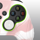 PlayVital Samurai Edition Pink & White Anti-slip Controller Grip Silicone Skin, Ergonomic Soft Rubber Protective Case Cover for Xbox Series S/X Controller with Black Thumb Stick Caps - WAX3026