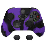 PlayVital Samurai Edition Purple & Black Anti-slip Controller Grip Silicone Skin, Ergonomic Soft Rubber Protective Case Cover for Xbox Series S/X Controller with Black Thumb Stick Caps - WAX3023