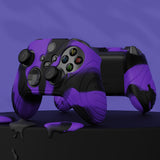 PlayVital Samurai Edition Purple & Black Anti-slip Controller Grip Silicone Skin, Ergonomic Soft Rubber Protective Case Cover for Xbox Series S/X Controller with Black Thumb Stick Caps - WAX3023