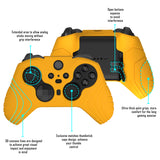 PlayVital Samurai Edition Anti Slip Silicone Case Cover for Xbox Elite Wireless Controller Series 2, Ergonomic Soft Rubber Skin Protector for Xbox Elite Series 2 with Thumb Grip Caps - Caution Yellow - XBE2M013