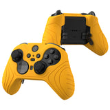 PlayVital Samurai Edition Anti Slip Silicone Case Cover for Xbox Elite Wireless Controller Series 2, Ergonomic Soft Rubber Skin Protector for Xbox Elite Series 2 with Thumb Grip Caps - Caution Yellow - XBE2M013