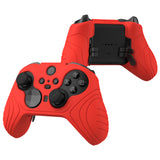 PlayVital Samurai Edition Anti Slip Silicone Case Cover for Xbox Elite Wireless Controller Series 2, Ergonomic Soft Rubber Skin Protector for Xbox Elite Series 2 with Thumb Grip Caps - Passion Red - XBE2M014