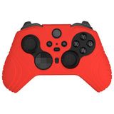 PlayVital Samurai Edition Anti Slip Silicone Case Cover for Xbox Elite Wireless Controller Series 2, Ergonomic Soft Rubber Skin Protector for Xbox Elite Series 2 with Thumb Grip Caps - Passion Red - XBE2M014