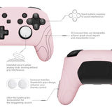 PlayVital Samurai Edition Ergonomic Silicone Skin Protective Case for Nintendo Switch Pro Controller, Soft Anti-slip Controller Grip Protector for Nintendo Switch Pro with Thumb Grip Caps - Cherry Blossoms Pink - EBNPP011