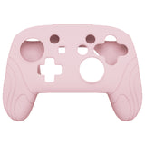 PlayVital Samurai Edition Ergonomic Silicone Skin Protective Case for Nintendo Switch Pro Controller, Soft Anti-slip Controller Grip Protector for Nintendo Switch Pro with Thumb Grip Caps - Cherry Blossoms Pink - EBNPP011