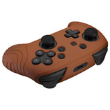 PlayVital Samurai Edition Ergonomic Silicone Skin Protective Case for Nintendo Switch Pro Controller, Soft Anti-slip Controller Grip Protector for Nintendo Switch Pro with Thumb Grip Caps - Signal Brown - EBNPP009