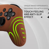 PlayVital Samurai Edition Ergonomic Silicone Skin Protective Case for Nintendo Switch Pro Controller, Soft Anti-slip Controller Grip Protector for Nintendo Switch Pro with Thumb Grip Caps - Signal Brown - EBNPP009