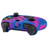 PlayVital Samurai Edition Pink & Purple & Blue Anti-slip Controller Grip Silicone Skin, Ergonomic Soft Rubber Protective Case Cover for Xbox Series S/X Controller with Black Thumb Stick Caps - WAX3015