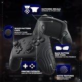 PlayVital Samurai Edition Protective Skin Case for Nintendo Switch 2 Pro Controller with Back Button Caps & Thumb Grips & Stickers, Shockproof  for Switch 2 Pro Controller Silicone Cover - Black - BADPTP001