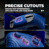 PlayVital Samurai Edition Protective Skin Case for Nintendo Switch 2 Pro Controller with Back Button Caps & Thumb Grips & Stickers, Shockproof  for Switch 2 Pro Controller Silicone Cover - Blue - BADPTP005