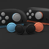 PlayVital Silicone Button Covers and Thumb Grip Set for Nintendo Switch 2, 8 Colorful ABXY Directional Button Caps & 8 Joystick Caps for Joycon 2 - Black & Gray & Blue & Orange - WWYNTM040
