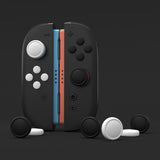 PlayVital Silicone Button Covers and Thumb Grip Set for Nintendo Switch 2, 8 Colorful ABXY Directional Button Caps & 8 Joystick Caps for Joycon 2 - Black & White - WWYNTM051