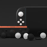 PlayVital Silicone Button Covers and Thumb Grip Set for Nintendo Switch 2, 8 Colorful ABXY Directional Button Caps & 8 Joystick Caps for Joycon 2 - Black & White - WWYNTM051