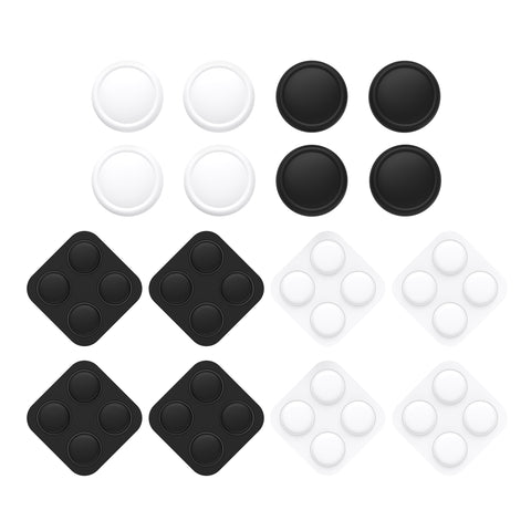 PlayVital Silicone Button Covers and Thumb Grip Set for Nintendo Switch 2, 8 Colorful ABXY Directional Button Caps & 8 Joystick Caps for Joycon 2 - Black & White - WWYNTM051
