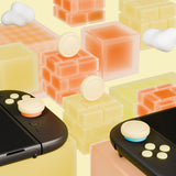 PlayVital Silicone Button Covers and Thumb Grip Set for Nintendo Switch 2, 2 ABXY Directional Button Caps & 2 Joystick Caps for Joycon 2 - Antique Yellow - WWYNTM045