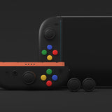 PlayVital Silicone Button Covers and Thumb Grip Set for Nintendo Switch 2, 4 Colorful ABXY Directional Button Caps & 2 Joystick Caps for Joycon 2 - Black - WWYNTM042
