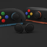 PlayVital Silicone Button Covers and Thumb Grip Set for Nintendo Switch 2, 4 Colorful ABXY Directional Button Caps & 2 Joystick Caps for Joycon 2 - Black - WWYNTM042