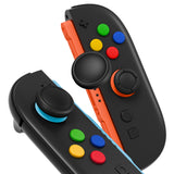 PlayVital Silicone Button Covers and Thumb Grip Set for Nintendo Switch 2, 4 Colorful ABXY Directional Button Caps & 2 Joystick Caps for Joycon 2 - Black - WWYNTM042