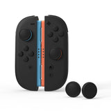 PlayVital Silicone Button Covers and Thumb Grip Set for Nintendo Switch 2, 4 Colorful ABXY Directional Button Caps & 2 Joystick Caps for Joycon 2 - Black - WWYNTM042