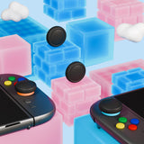PlayVital Silicone Button Covers and Thumb Grip Set for Nintendo Switch 2, 4 Colorful ABXY Directional Button Caps & 2 Joystick Caps for Joycon 2 - Black - WWYNTM042