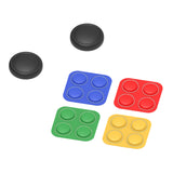 PlayVital Silicone Button Covers and Thumb Grip Set for Nintendo Switch 2, 4 Colorful ABXY Directional Button Caps & 2 Joystick Caps for Joycon 2 - Black - WWYNTM042